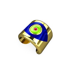 8 ayar altın yüzük (Lacivert mineli)