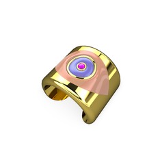 Palmira Mineli Nazar Yüzük - 14 ayar altın yüzük (Pastel pembe mineli) #1oru4u6
