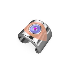 18 ayar beyaz altın yüzük (Pastel pembe mineli)