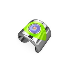 925 ayar gümüş yüzük (Neon yeşil mineli)