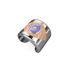 14 ayar beyaz altın yüzük (Ekru mineli)