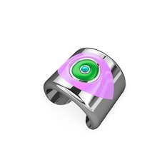 Palmira Mineli Nazar Yüzük - 14 ayar beyaz altın yüzük (Açık pembe mineli) #1rtlgkc