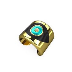 Palmira Mineli Nazar Yüzük - 8 ayar altın yüzük (Siyah mineli) #1s7azjx