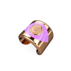 14 ayar rose altın yüzük (Açık pembe mineli)