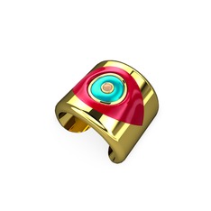 Palmira Mineli Nazar Yüzük - 8 ayar altın yüzük (Kırmızı mineli) #1tdxyh