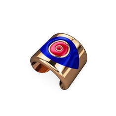 14 ayar rose altın yüzük (Lacivert mineli)