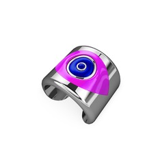 18 ayar beyaz altın yüzük (Neon pembe mineli)