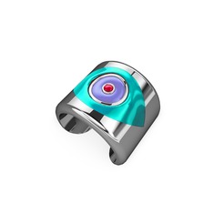 18 ayar beyaz altın yüzük (Turkuaz mineli)