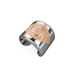 8 ayar beyaz altın yüzük (Ekru mineli)