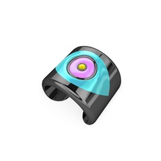 Palmira Mineli Nazar Yüzük - 925 ayar siyah rodyum kaplama gümüş yüzük (Pastel mavi mineli) #1uvd8su