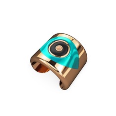 8 ayar rose altın yüzük (Turkuaz mineli)