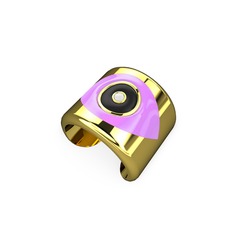 Palmira Mineli Nazar Yüzük - 18 ayar altın yüzük (Açık pembe mineli) #1xht98u