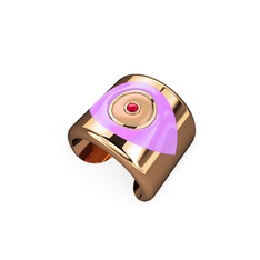 Palmira Mineli Nazar Yüzük - 18 ayar rose altın yüzük (Açık pembe mineli) #1xkt41d