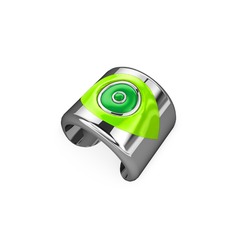 8 ayar beyaz altın yüzük (Neon yeşil mineli)