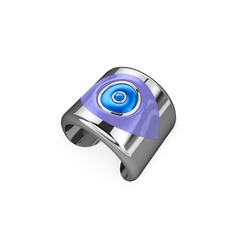 18 ayar beyaz altın yüzük (Menekşe mineli)