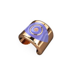 Palmira Mineli Nazar Yüzük - 14 ayar rose altın yüzük (Menekşe mineli) #1ya87p8