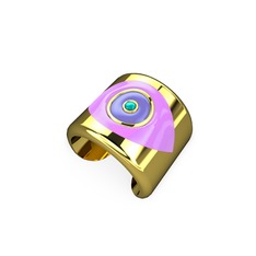 925 ayar altın kaplama gümüş yüzük (Açık pembe mineli)