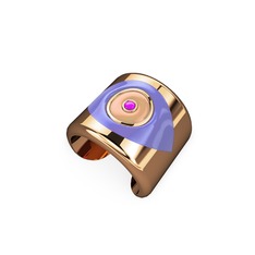 Palmira Mineli Nazar Yüzük - 8 ayar rose altın yüzük (Menekşe mineli) #2mrsrz