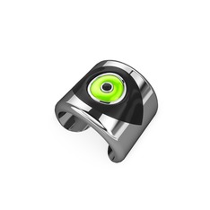 14 ayar beyaz altın yüzük (Siyah mineli)