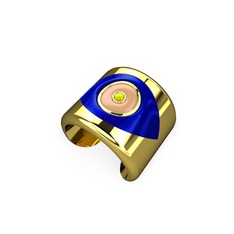 14 ayar altın yüzük (Lacivert mineli)