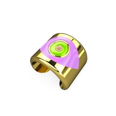 14 ayar altın yüzük (Açık pembe mineli)