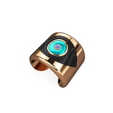 8 ayar rose altın yüzük (Siyah mineli)