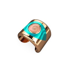 Palmira Mineli Nazar Yüzük - 18 ayar rose altın yüzük (Turkuaz mineli) #99jw5k