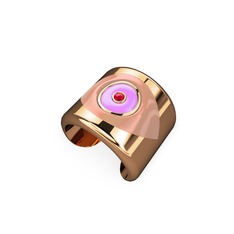 Palmira Mineli Nazar Yüzük - 8 ayar rose altın yüzük (Pastel pembe mineli) #9l8utc