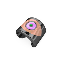 Palmira Mineli Nazar Yüzük - 925 ayar siyah rodyum kaplama gümüş yüzük (Pastel pembe mineli) #b1rhzn