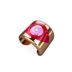 8 ayar rose altın yüzük (Kırmızı mineli)