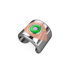 Palmira Mineli Nazar Yüzük - 18 ayar beyaz altın yüzük (Pastel pembe mineli) #b5d4t7