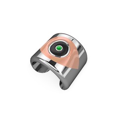 Palmira Mineli Nazar Yüzük - 18 ayar beyaz altın yüzük (Pastel pembe mineli) #b6vhln