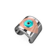 18 ayar beyaz altın yüzük (Pastel pembe mineli)