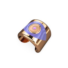 925 ayar rose altın kaplama gümüş yüzük (Menekşe mineli)