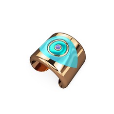 8 ayar rose altın yüzük (Pastel mavi mineli)