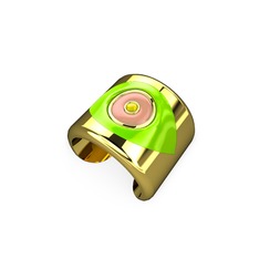 14 ayar altın yüzük (Neon yeşil mineli)