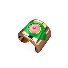 Palmira Mineli Nazar Yüzük - 8 ayar rose altın yüzük (Yeşil mineli) #gy8t2