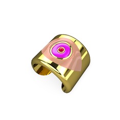 8 ayar altın yüzük (Pastel pembe mineli)
