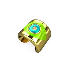 Palmira Mineli Nazar Yüzük - 8 ayar altın yüzük (Neon yeşil mineli) #i77ff6