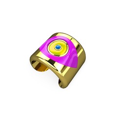 Palmira Mineli Nazar Yüzük - 18 ayar altın yüzük (Neon pembe mineli) #kylhtb