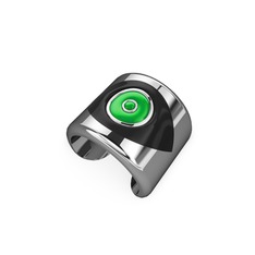 8 ayar beyaz altın yüzük (Siyah mineli)