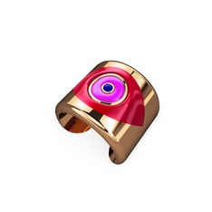14 ayar rose altın yüzük (Kırmızı mineli)