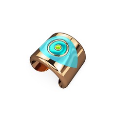 Palmira Mineli Nazar Yüzük - 18 ayar rose altın yüzük (Pastel mavi mineli) #qajbbc