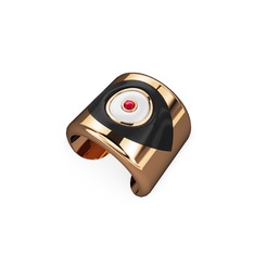 14 ayar rose altın yüzük (Siyah mineli)