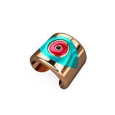 Palmira Mineli Nazar Yüzük - 8 ayar rose altın yüzük (Turkuaz mineli) #rotqh5