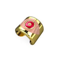 14 ayar altın yüzük (Pastel pembe mineli)