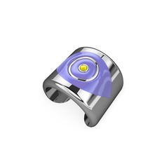 14 ayar beyaz altın yüzük (Menekşe mineli)