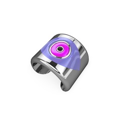 14 ayar beyaz altın yüzük (Menekşe mineli)