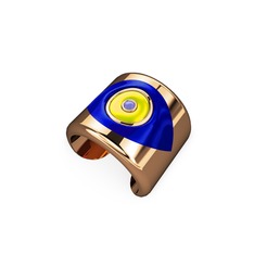 8 ayar rose altın yüzük (Lacivert mineli)