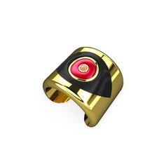 14 ayar altın yüzük (Siyah mineli)